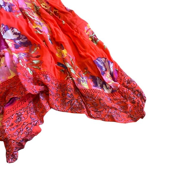 Maeve Anthropologie Grecia Ruffle Floral Chiffon Dress Asymmetrical Size 8 Women - Picture 9 of 12